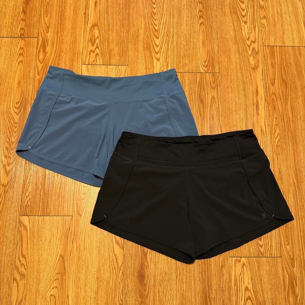 Free Fly Women's Breeze Shorts Large Active Black Green Tennis BUNDLE